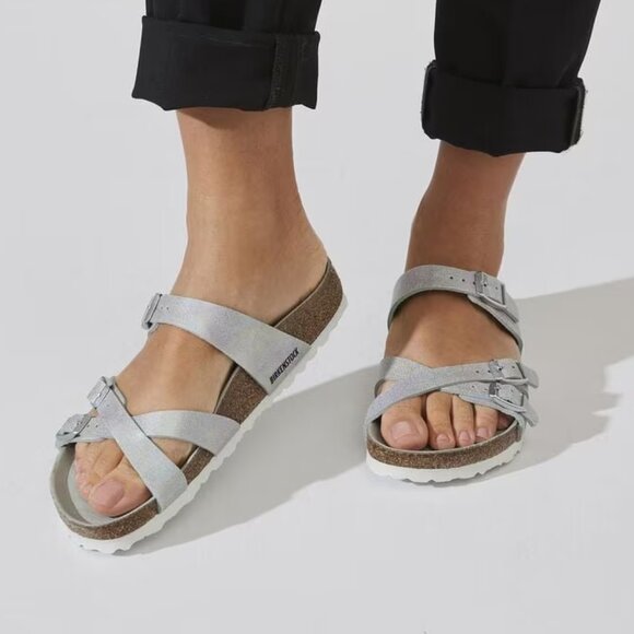 NEW Birkenstock Made in Germany Franca Sandals - Birko-Flor®  Iridescent Matcha2 - Picture 3 of 11